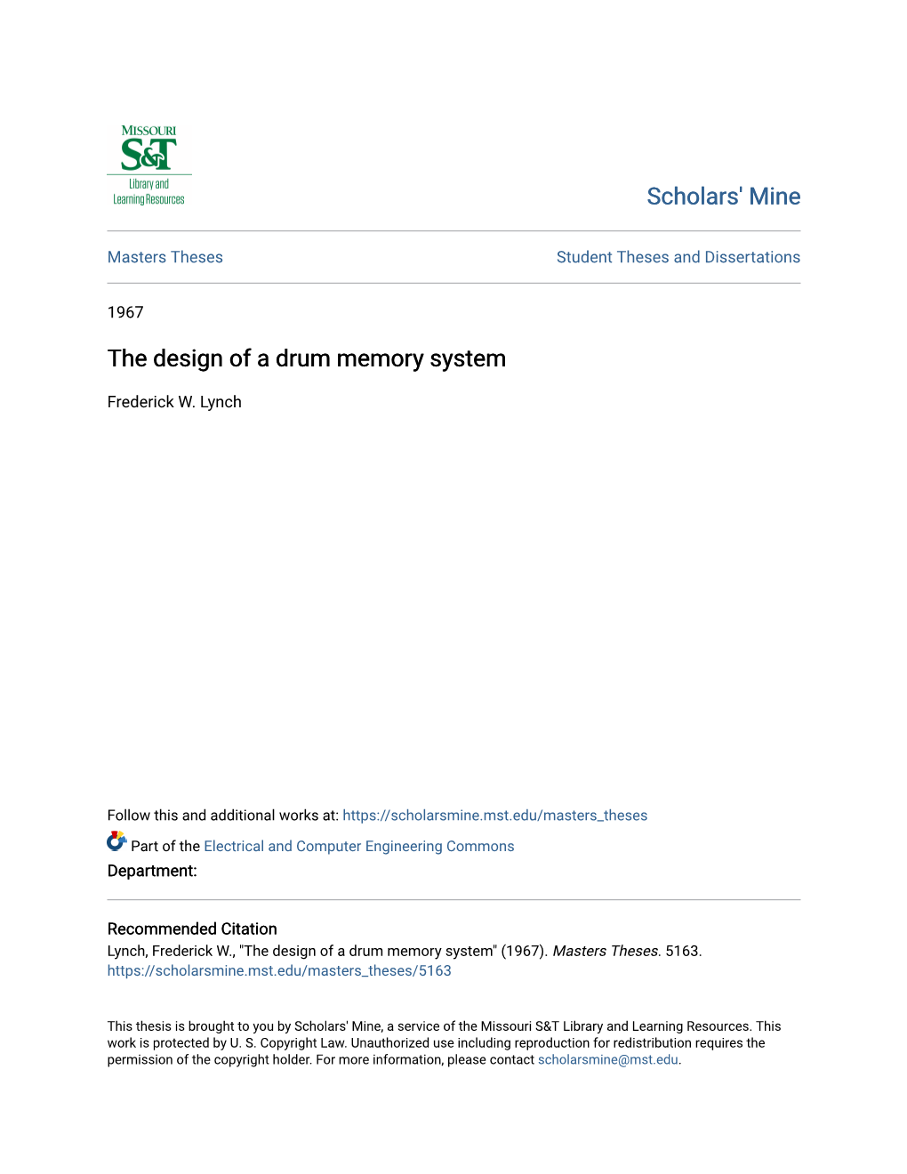The Design of a Drum Memory System