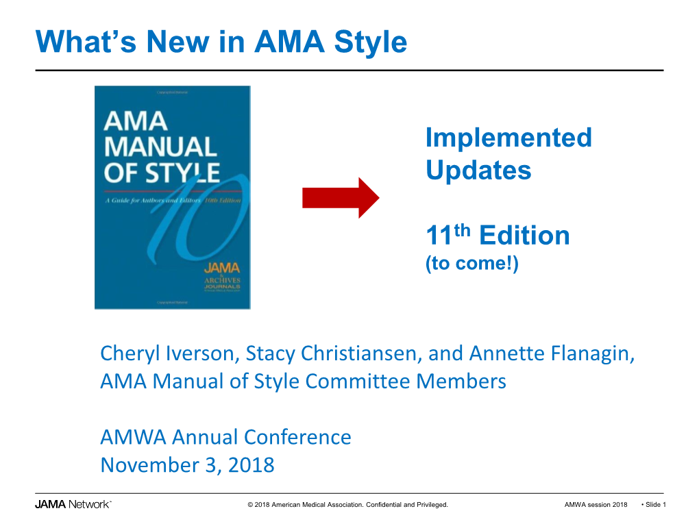 What's New in AMA Style