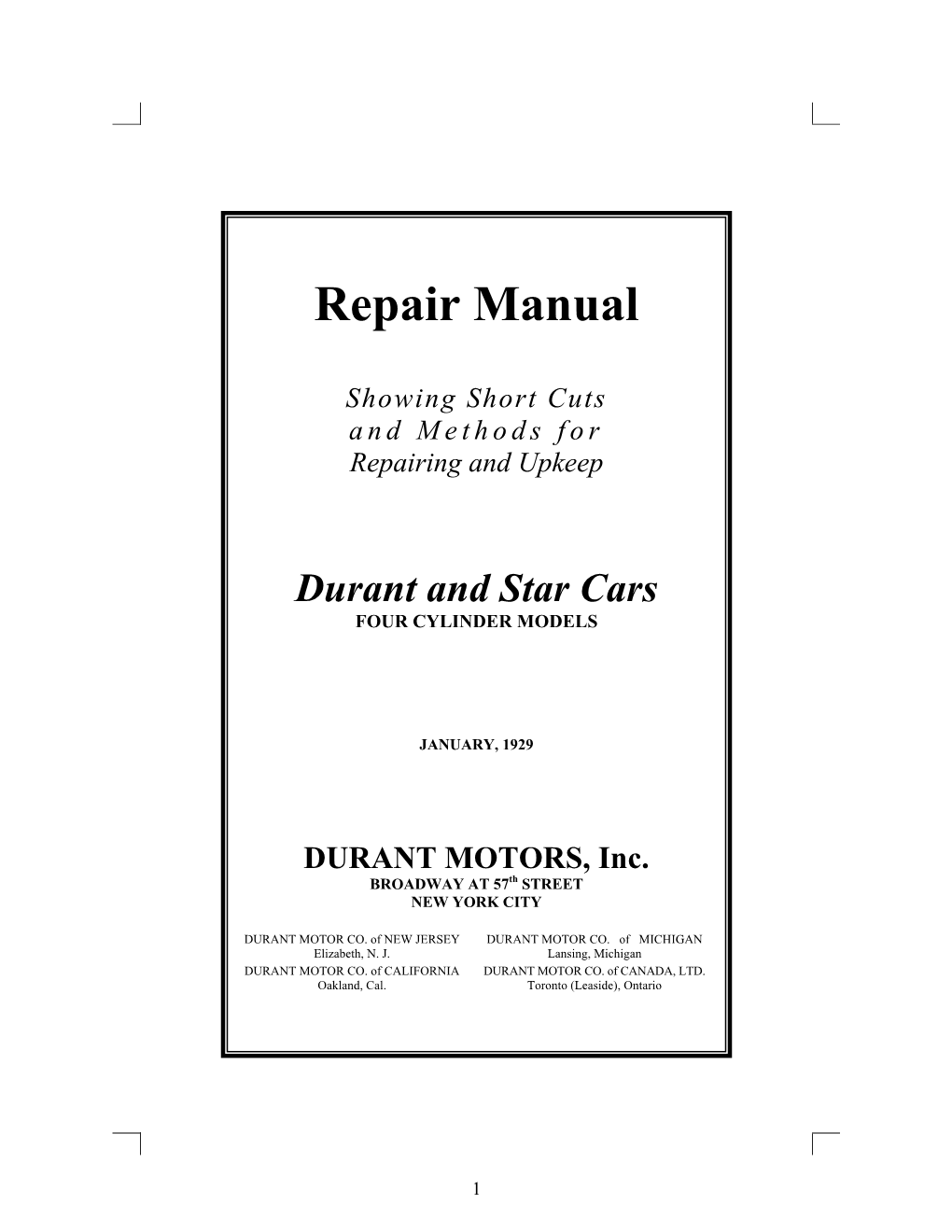 Repair Manual