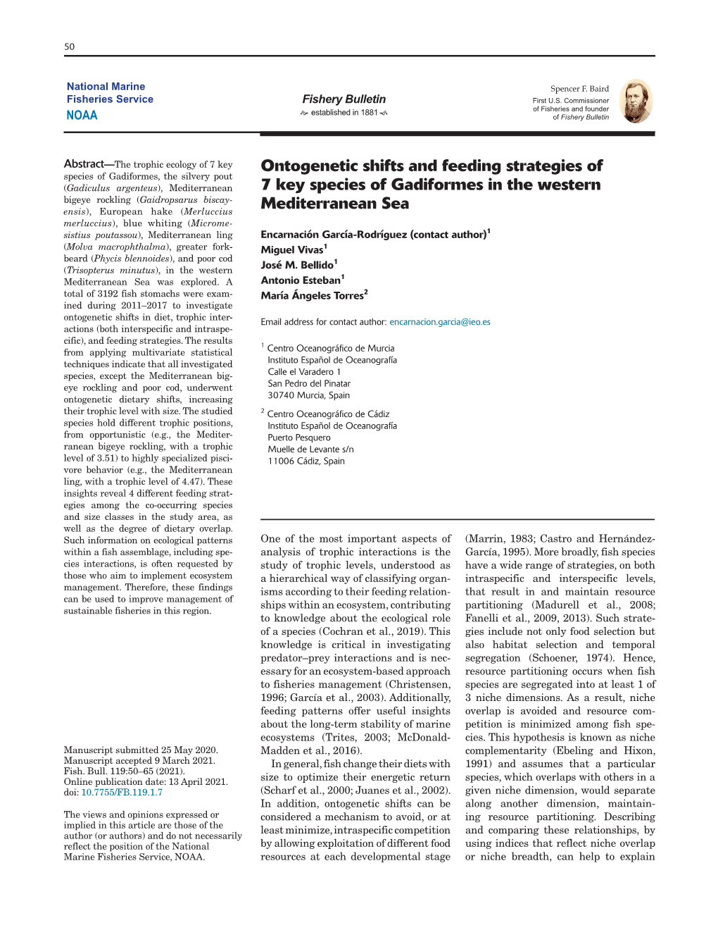 Ontogenetic Shifts and Feeding Strategies of 7 Key Species Of