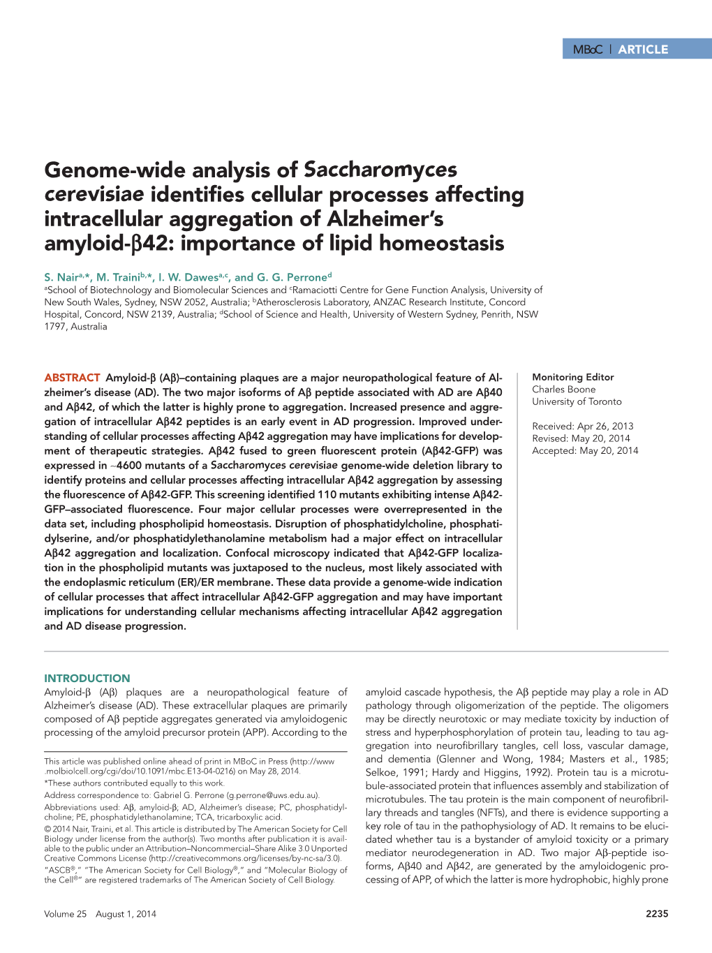 Genome-Wide Analysis of Saccharomyces Cerevisiae