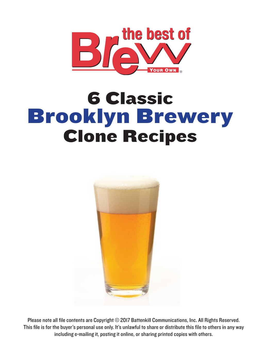 Brooklyn Brewery Clone Recipes