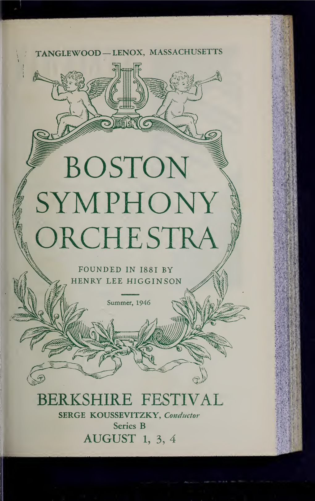 Boston Symphony Orchestra Concert Programs, Summer, 1946