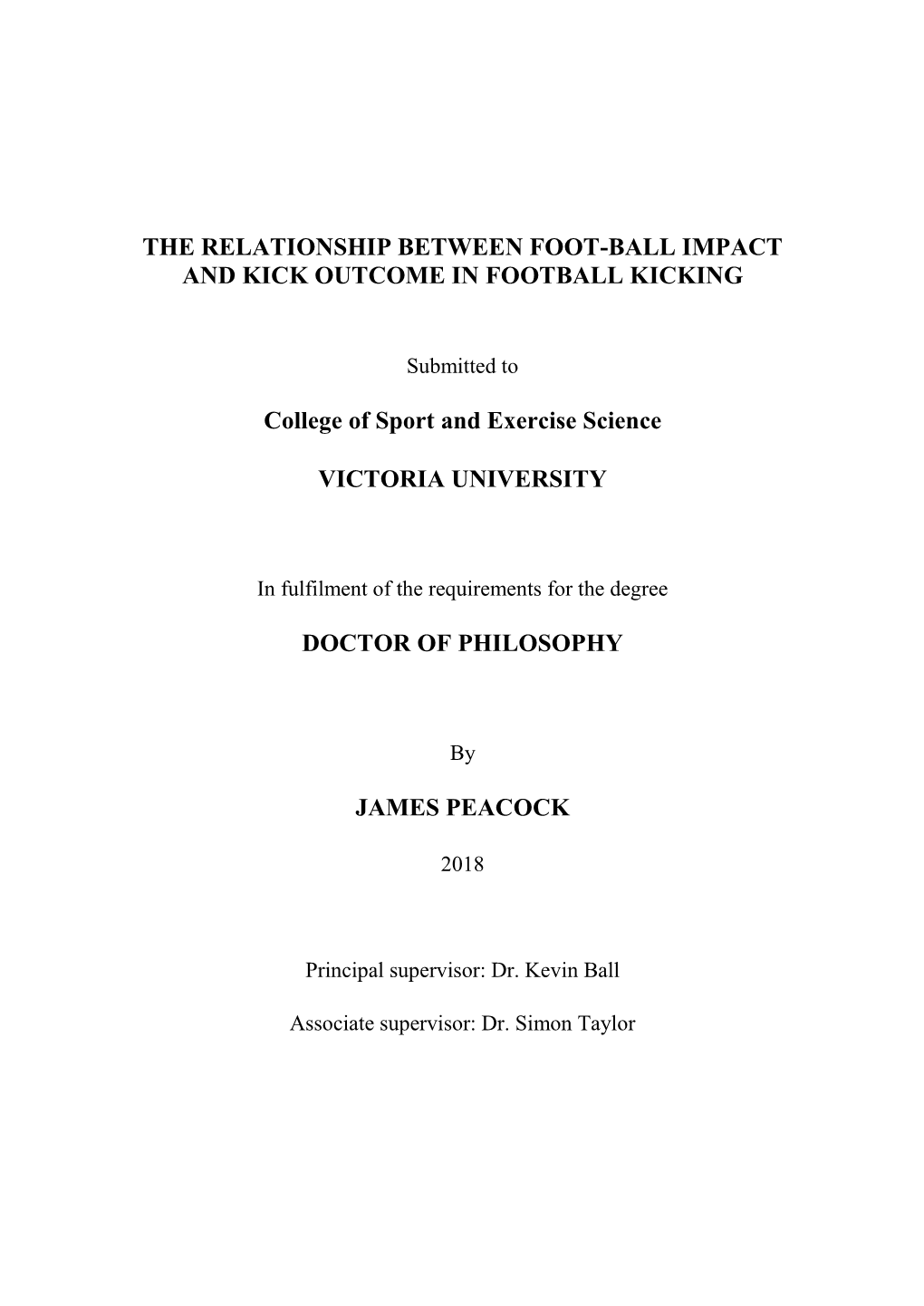 The Relationship Between Foot-Ball Impact with Kick Outcome