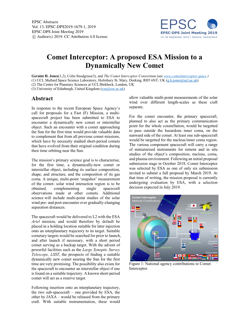 Comet Interceptor: a Proposed ESA Mission to a Dynamically New Comet