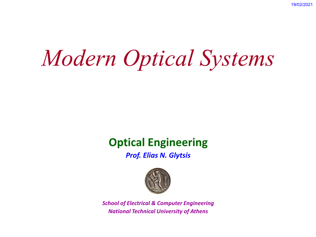 Modern Optical Systems