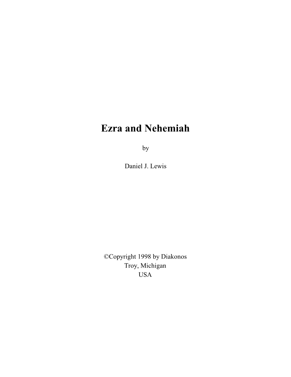 Ezra and Nehemiah