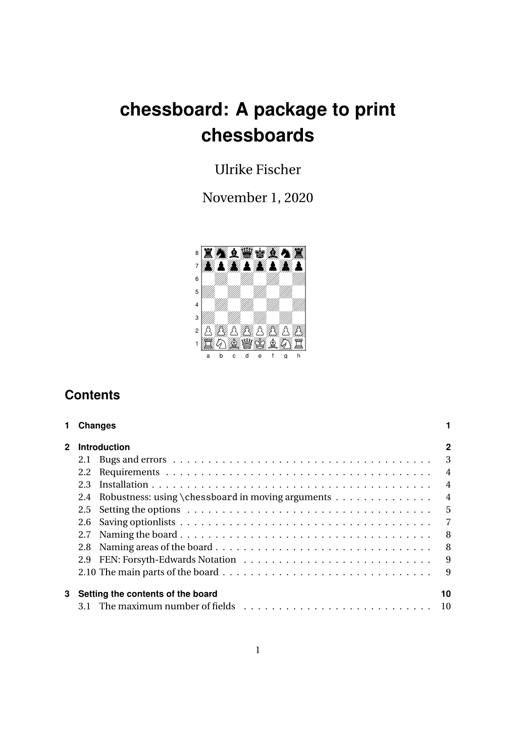 A Package to Print Chessboards