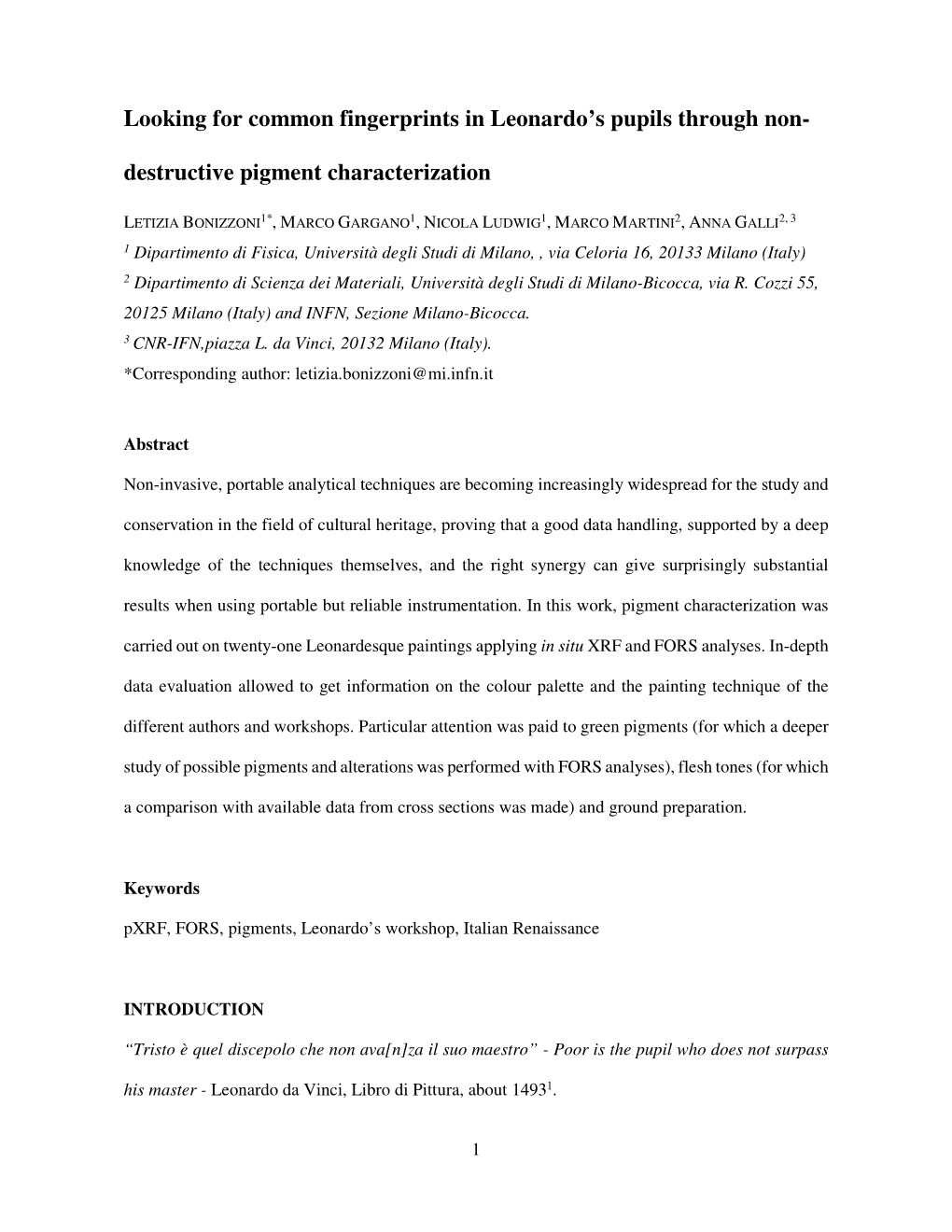 Destructive Pigment Characterization