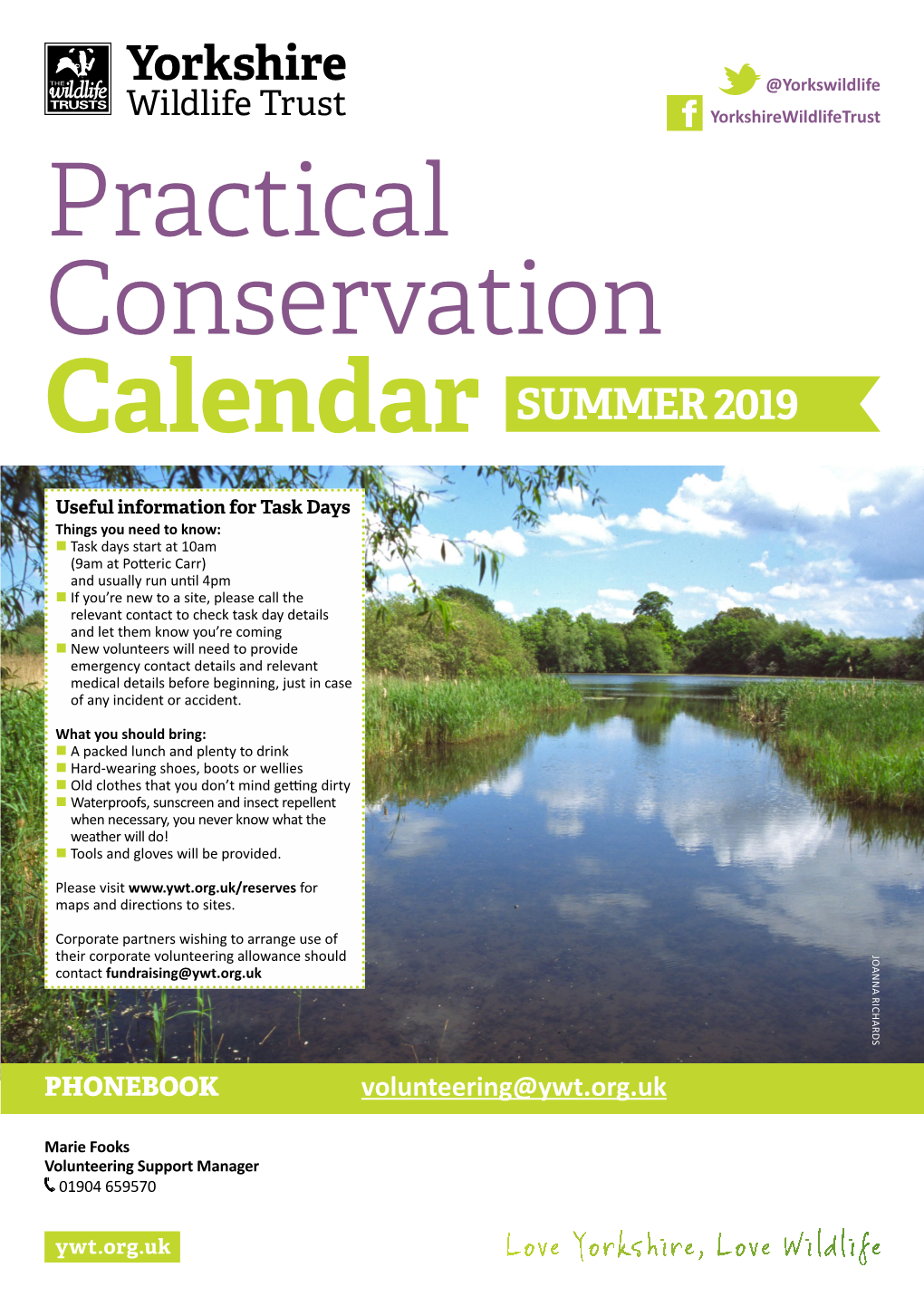 Practical Conservation Calendar SUMMER 2019