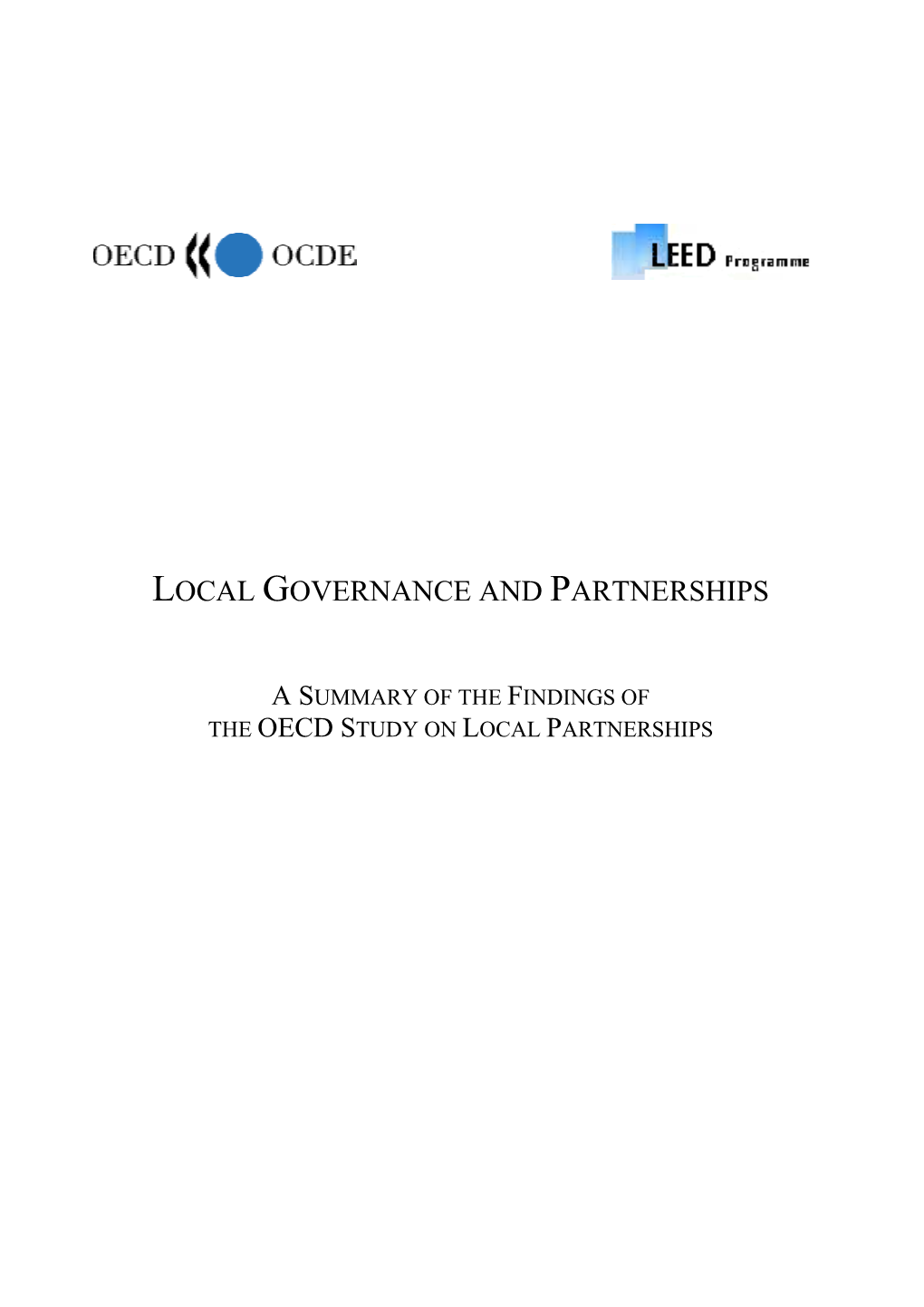 Local Governance and Partnerships