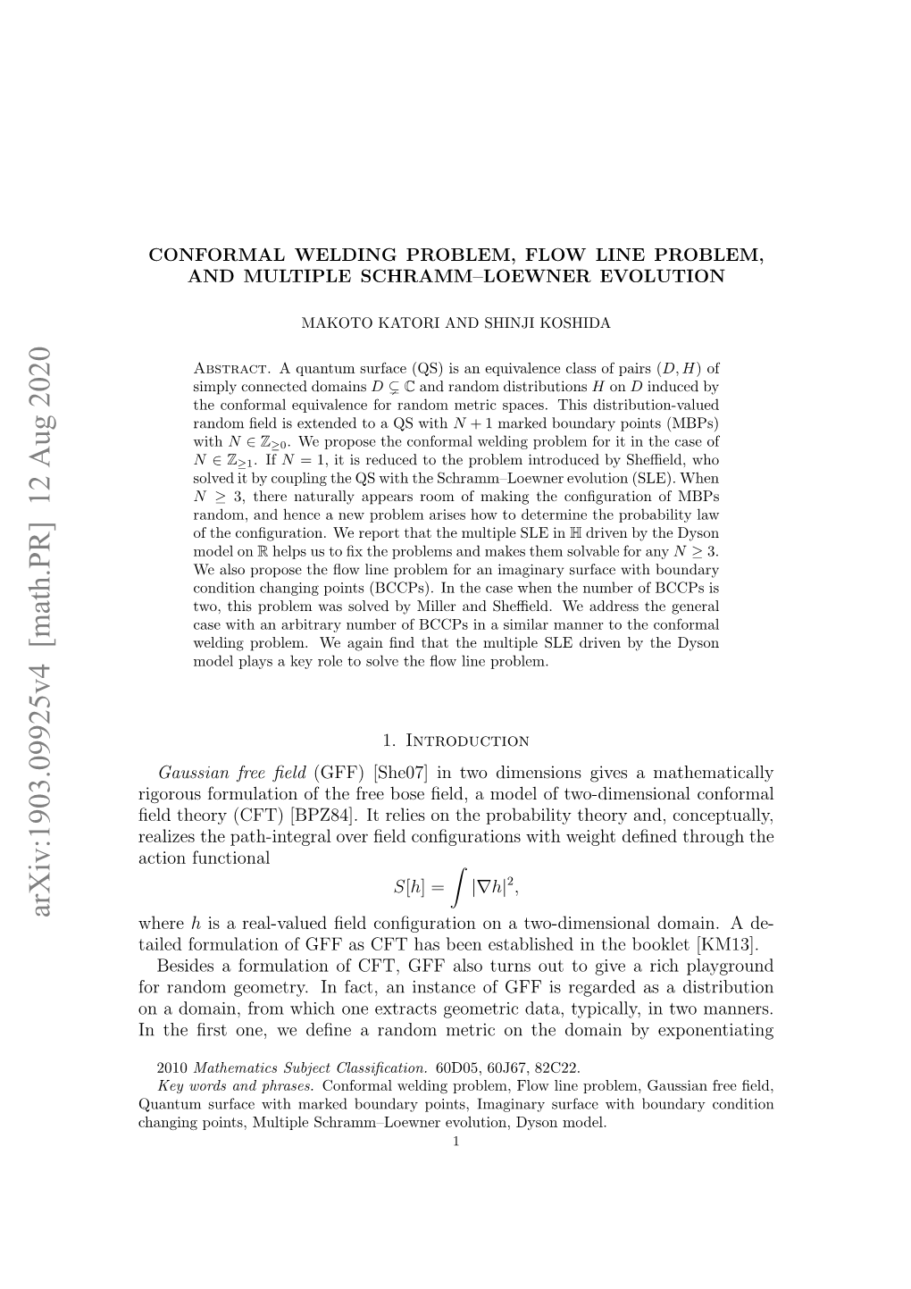 Conformal Welding Problem, Flow Line Problem, and Multiple Schramm