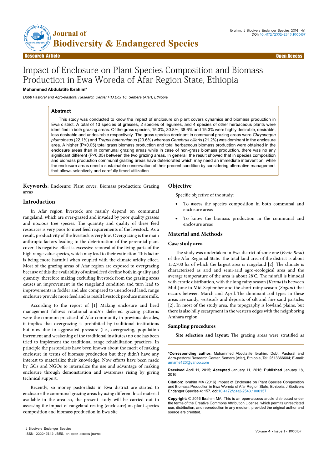 Impact of Enclosure on Plant Species Composition and Biomass