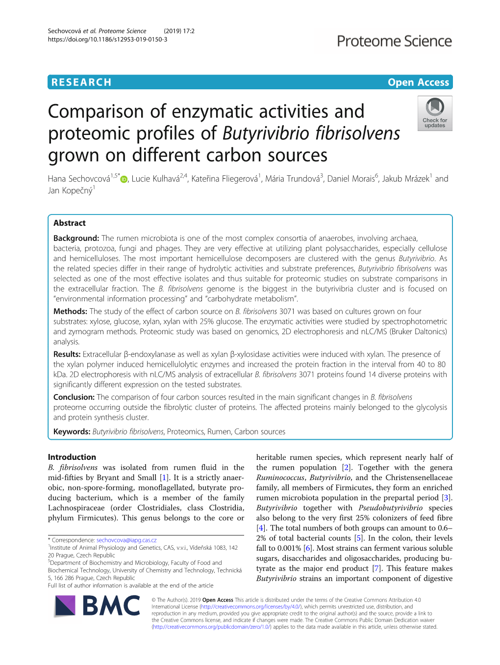 Comparison of Enzymatic Activities and Proteomic Profiles Of