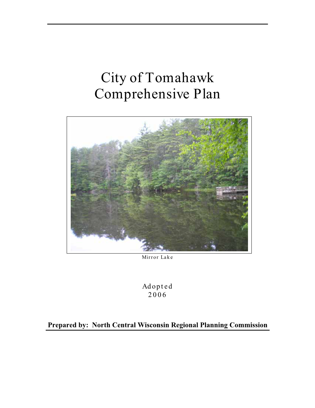 City of Tomahawk Comprehensive Plan