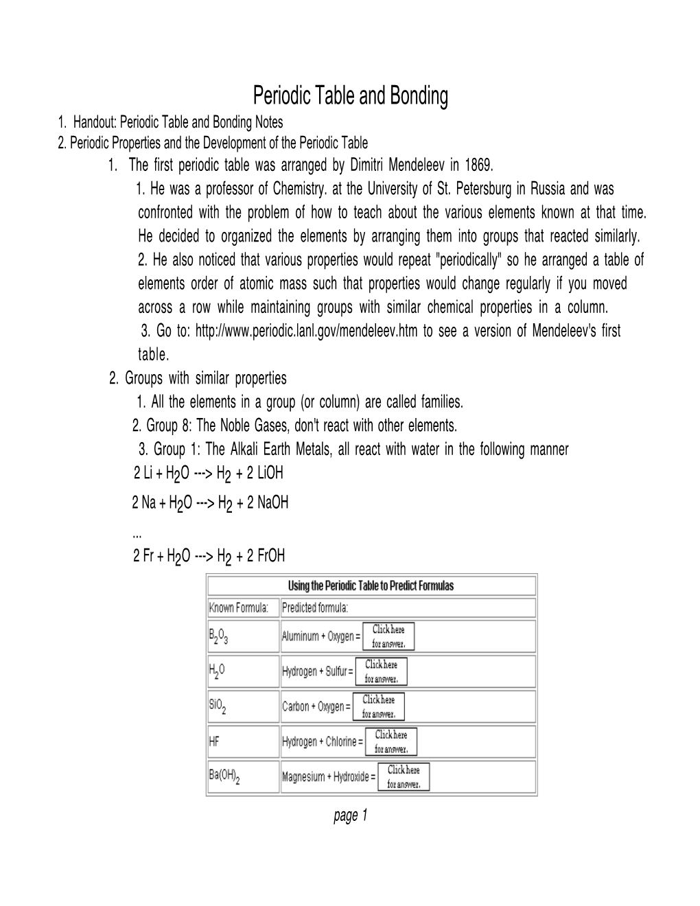 Periodic Table and Bonding Notes 2