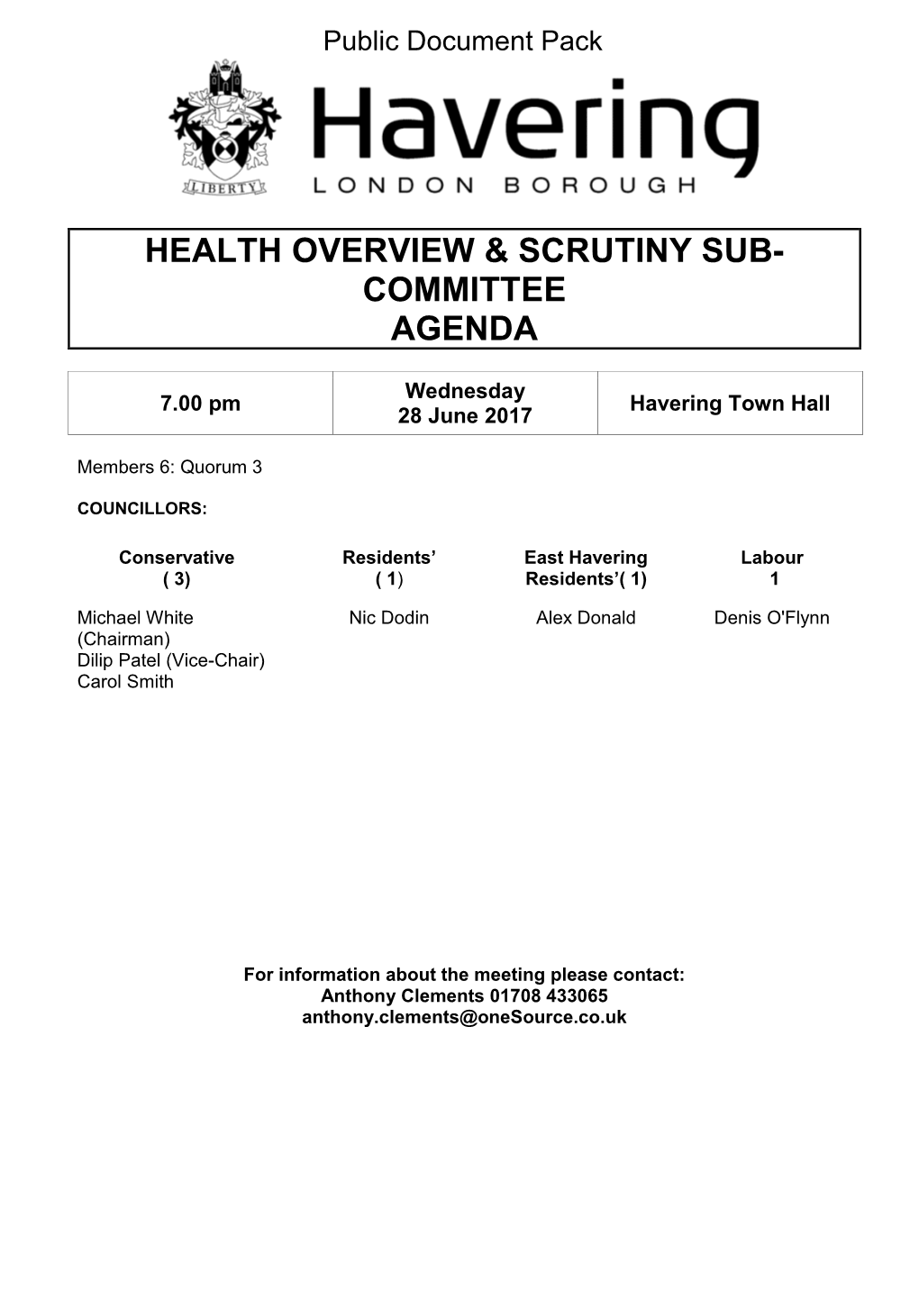 (Public Pack)Agenda Document for Health Overview & Scrutiny Sub