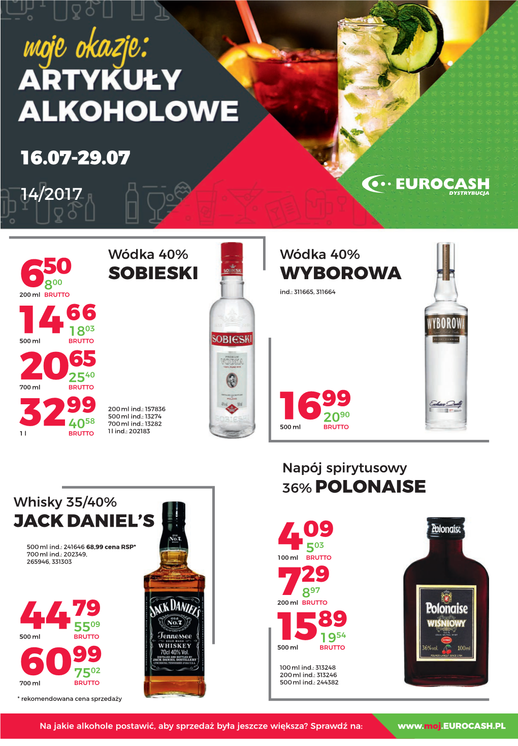 Sobieski Wyborowa Jack Daniel's 36% Polonaise