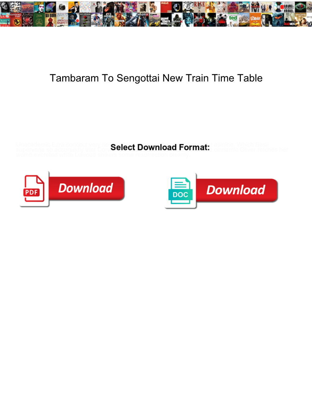 Tambaram to Sengottai New Train Time Table