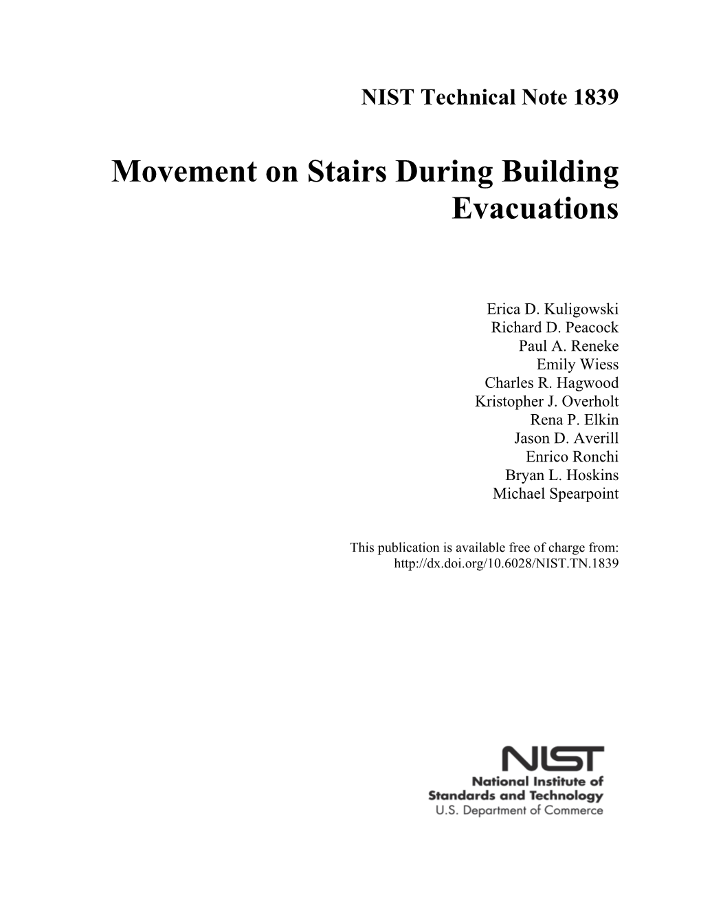 Movement on Stairs During Building Evacuations