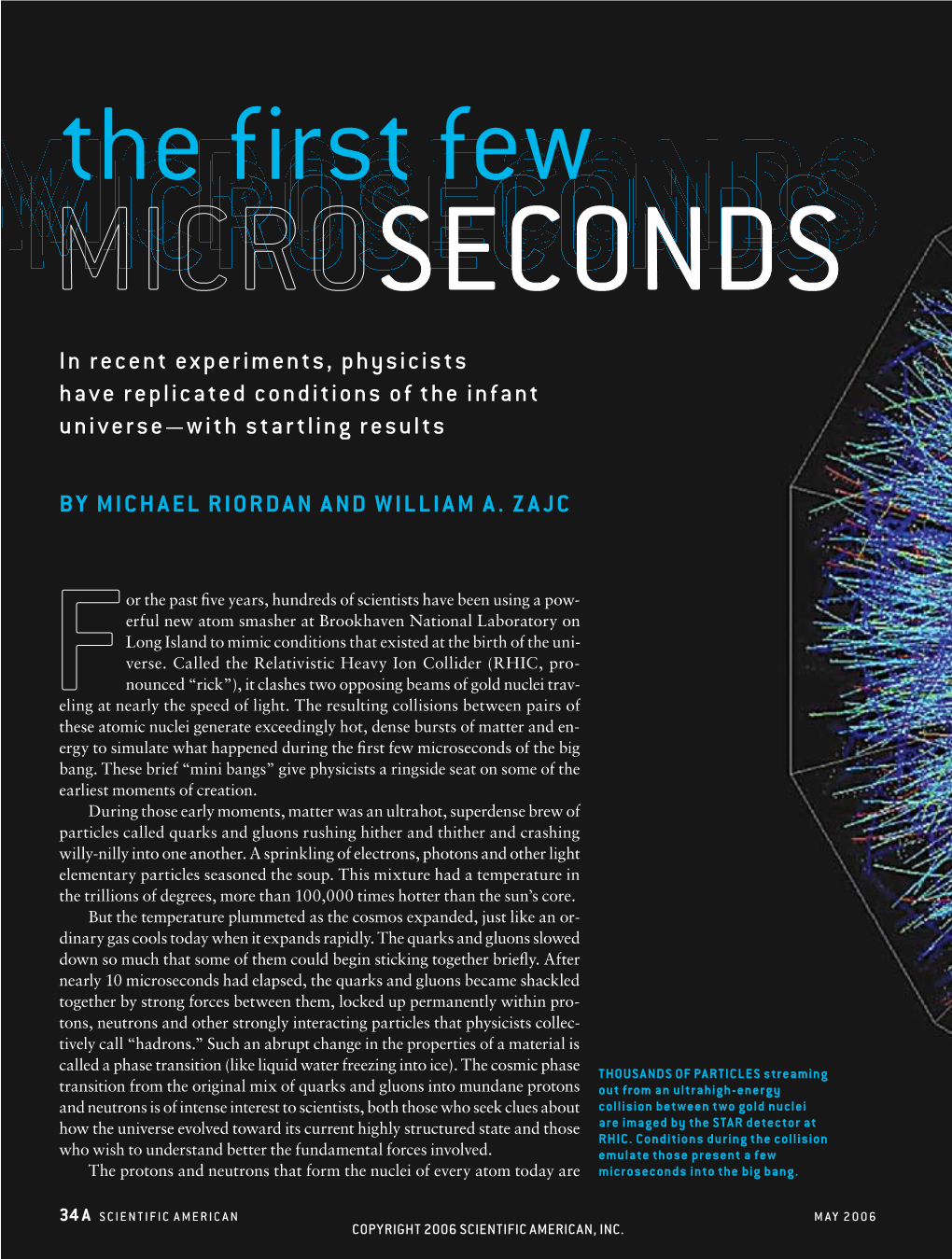 The First Few Microseconds