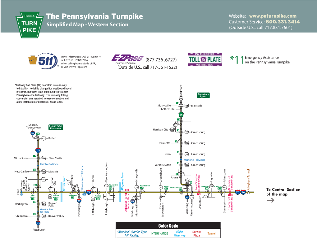 Simple Maps of the Pennsylvania Turnpike System