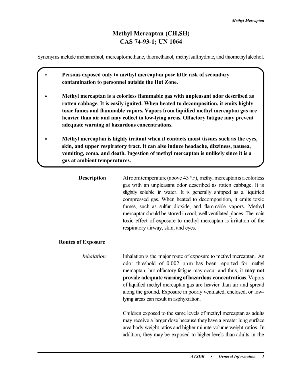 Methyl Mercaptan