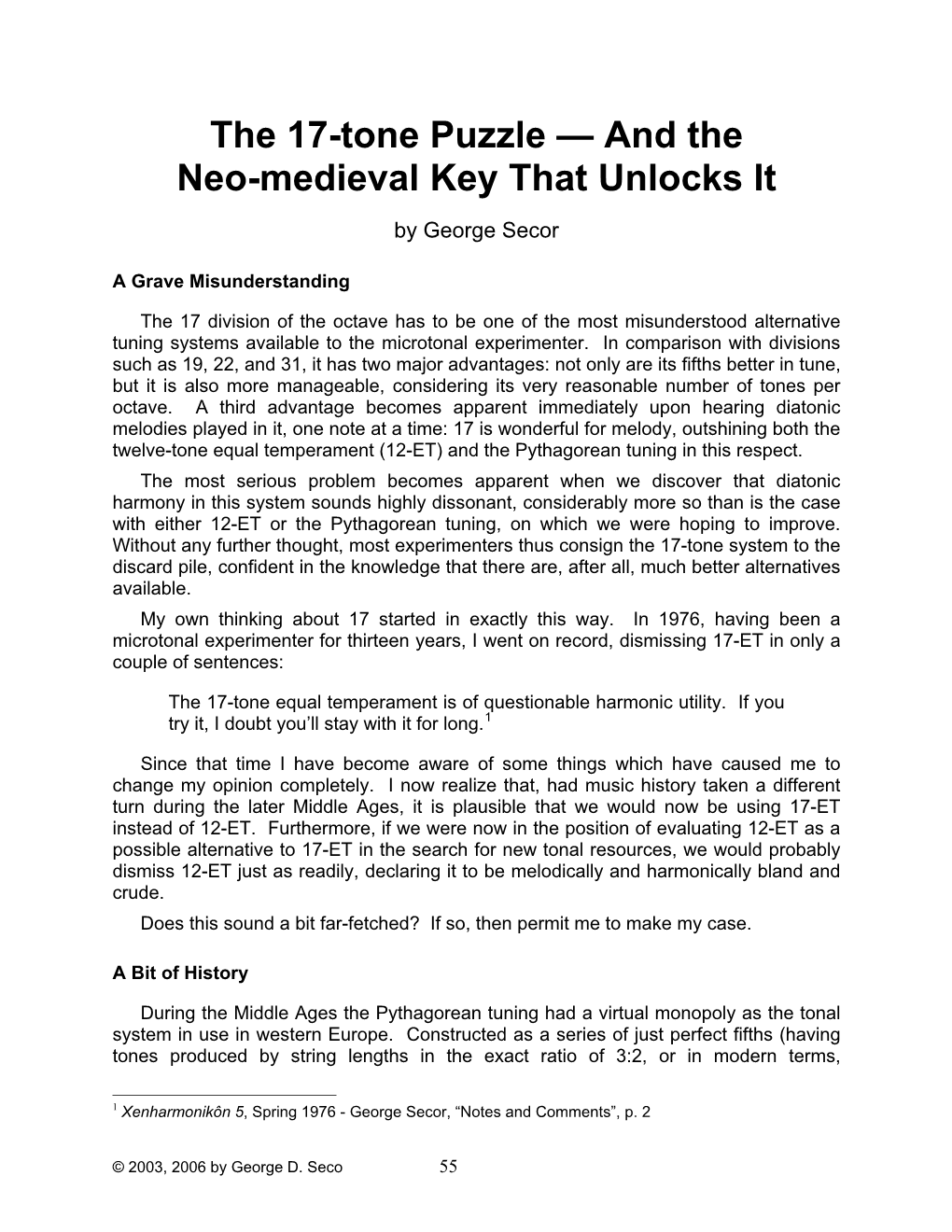 The 17-Tone Puzzle — and the Neo-Medieval Key That Unlocks It