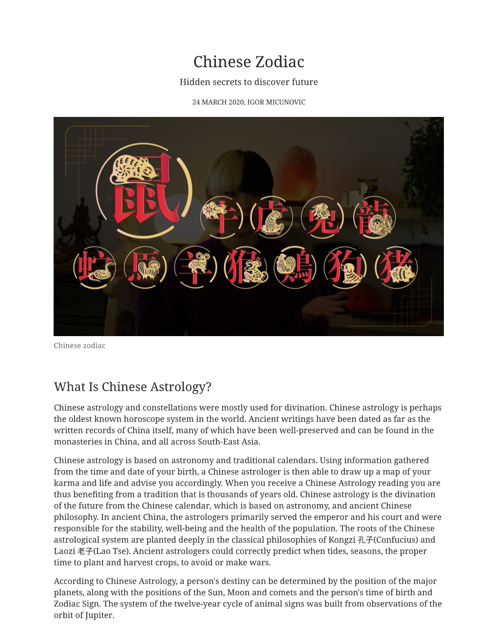 Chinese Zodiac Hidden Secrets to Discover Future