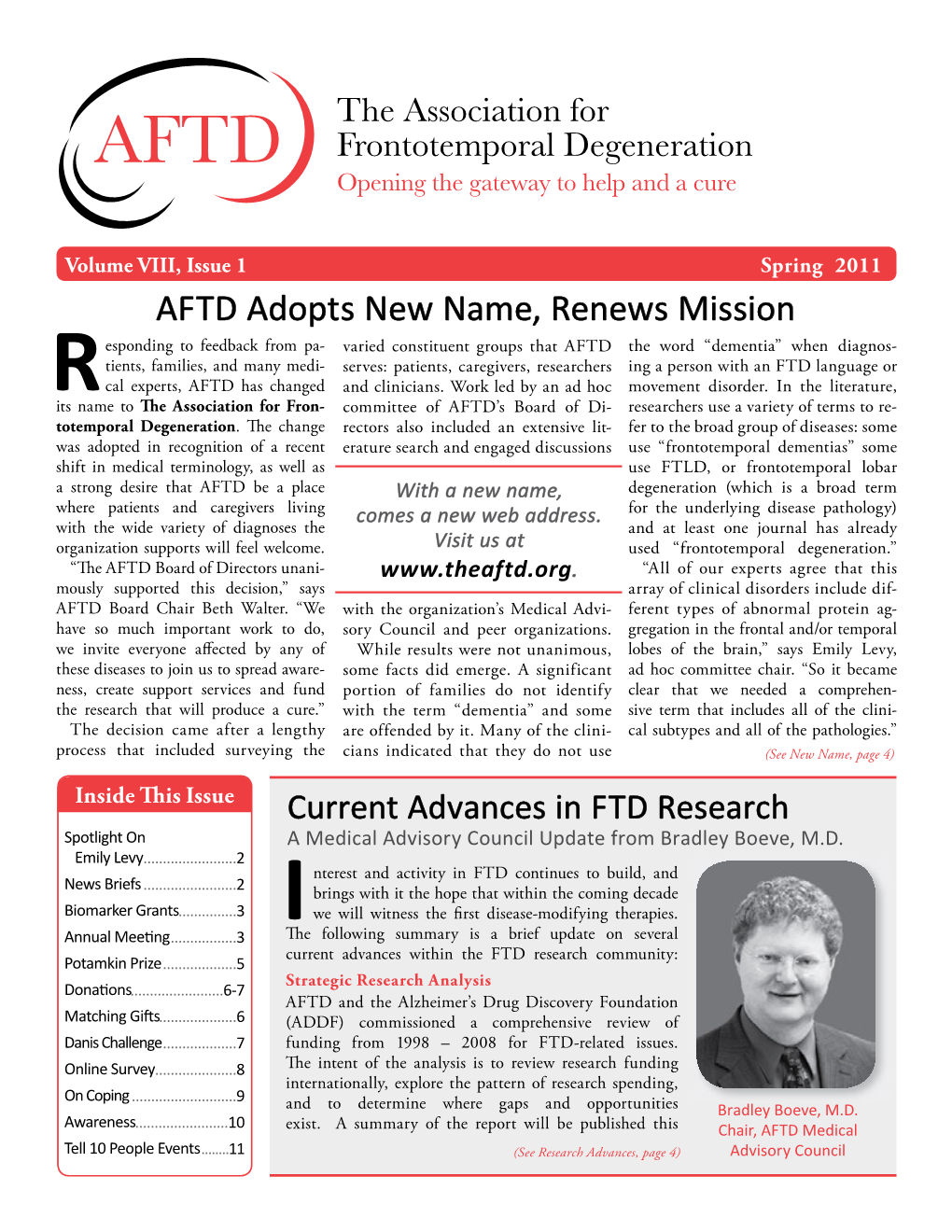 AFTD News Spring 2011