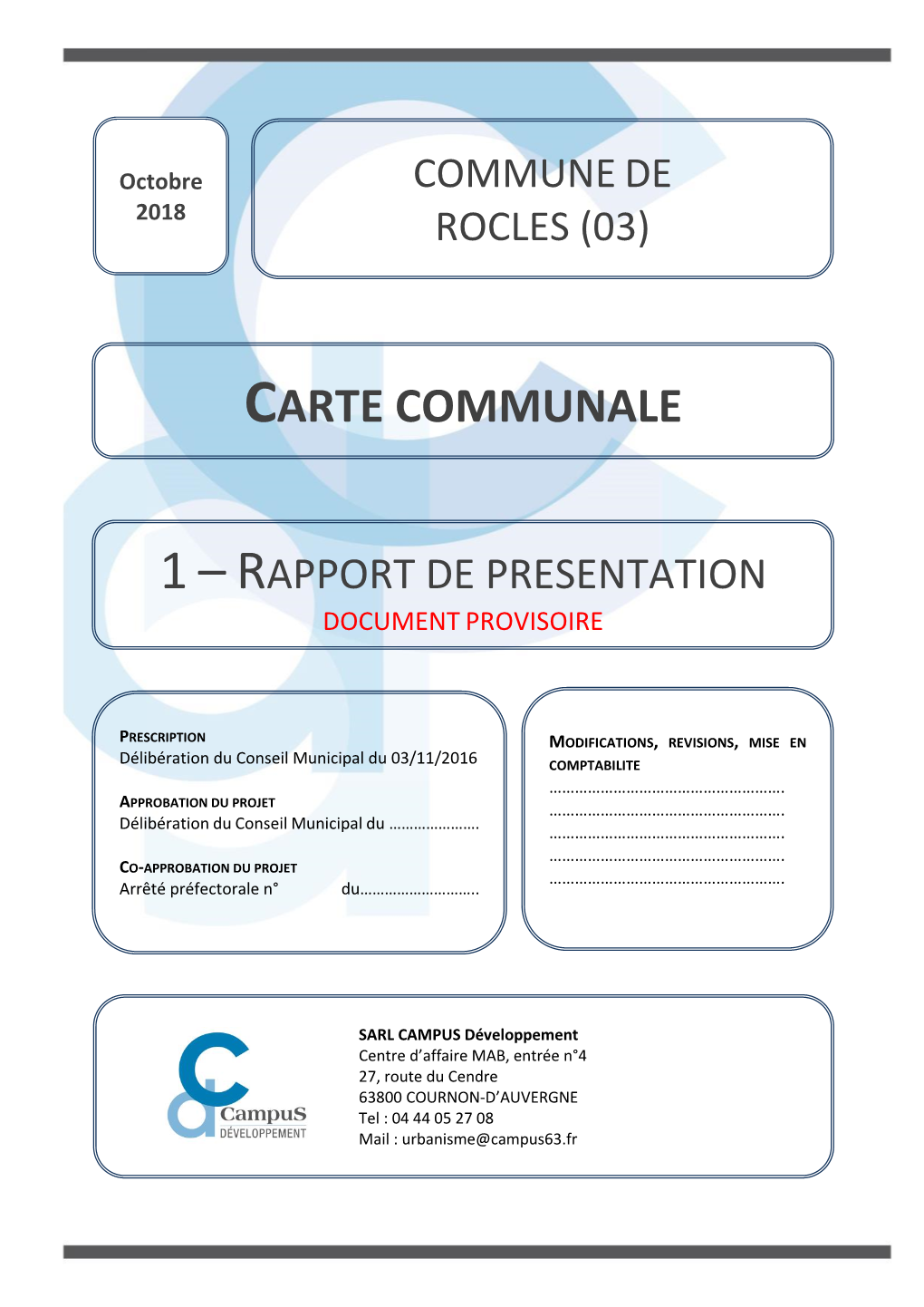 Rapport De Présentation Commune De Rocles