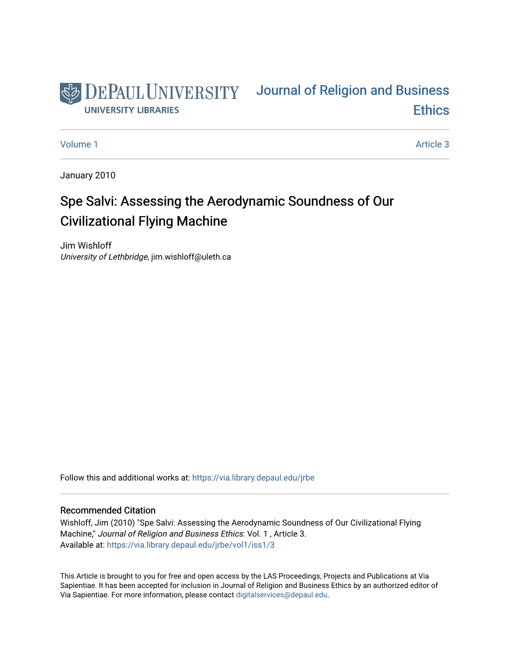 Spe Salvi: Assessing the Aerodynamic Soundness of Our Civilizational Flying Machine