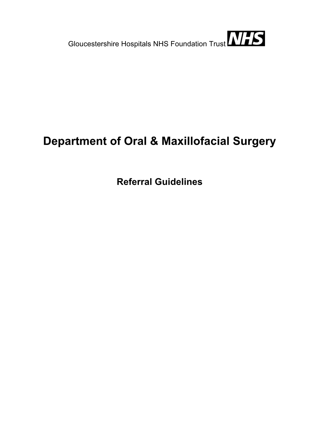 Department of Oral & Maxillofacial Surgery