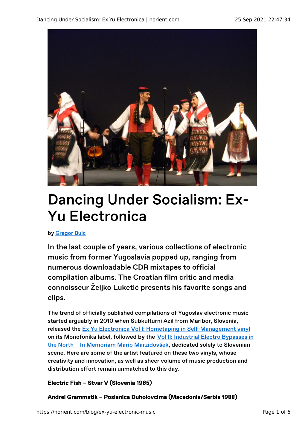 Dancing Under Socialism: Ex-Yu Electronica | Norient.Com 25 Sep 2021 22:47:34