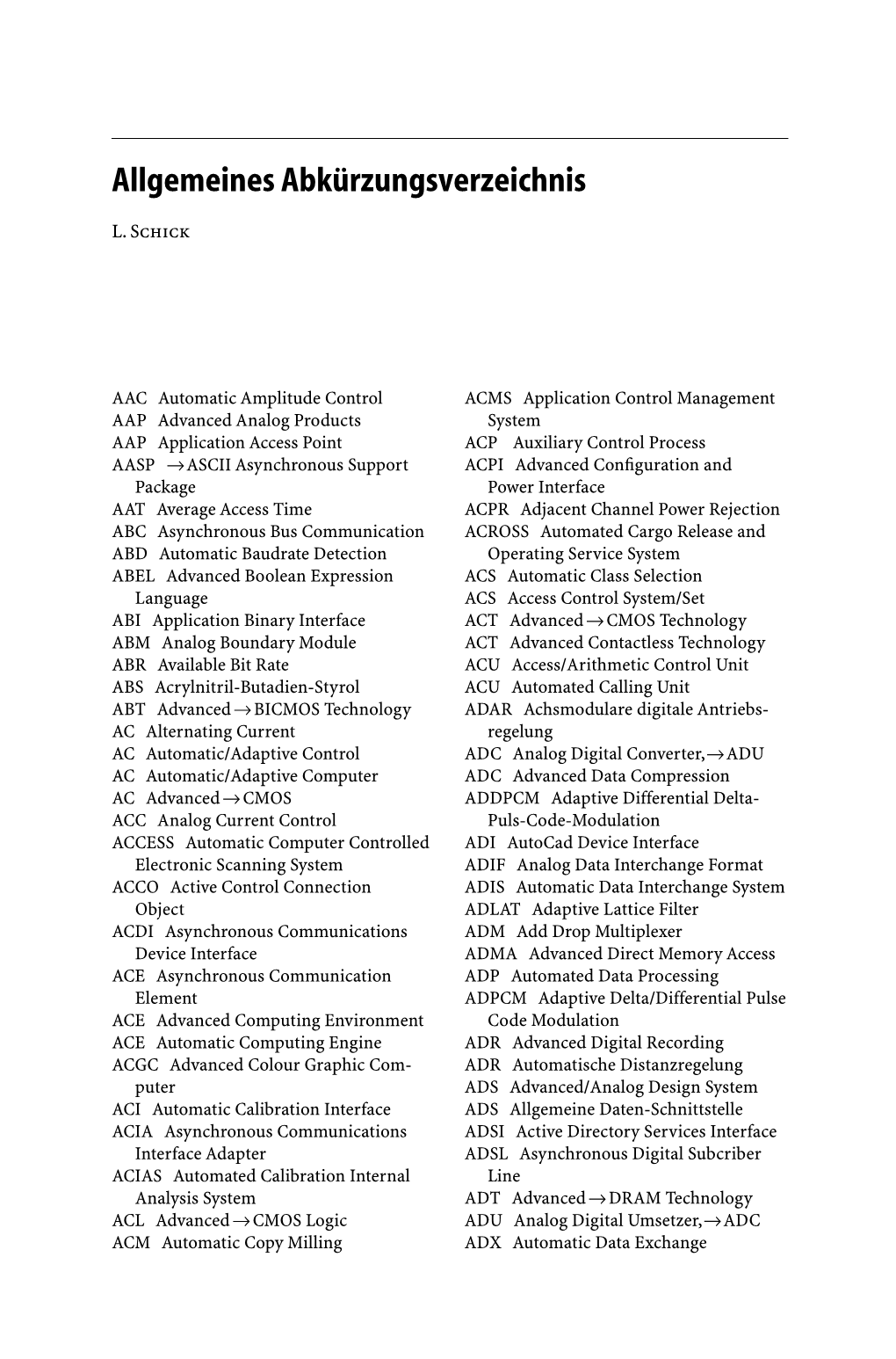 Allgemeines Abkürzungsverzeichnis