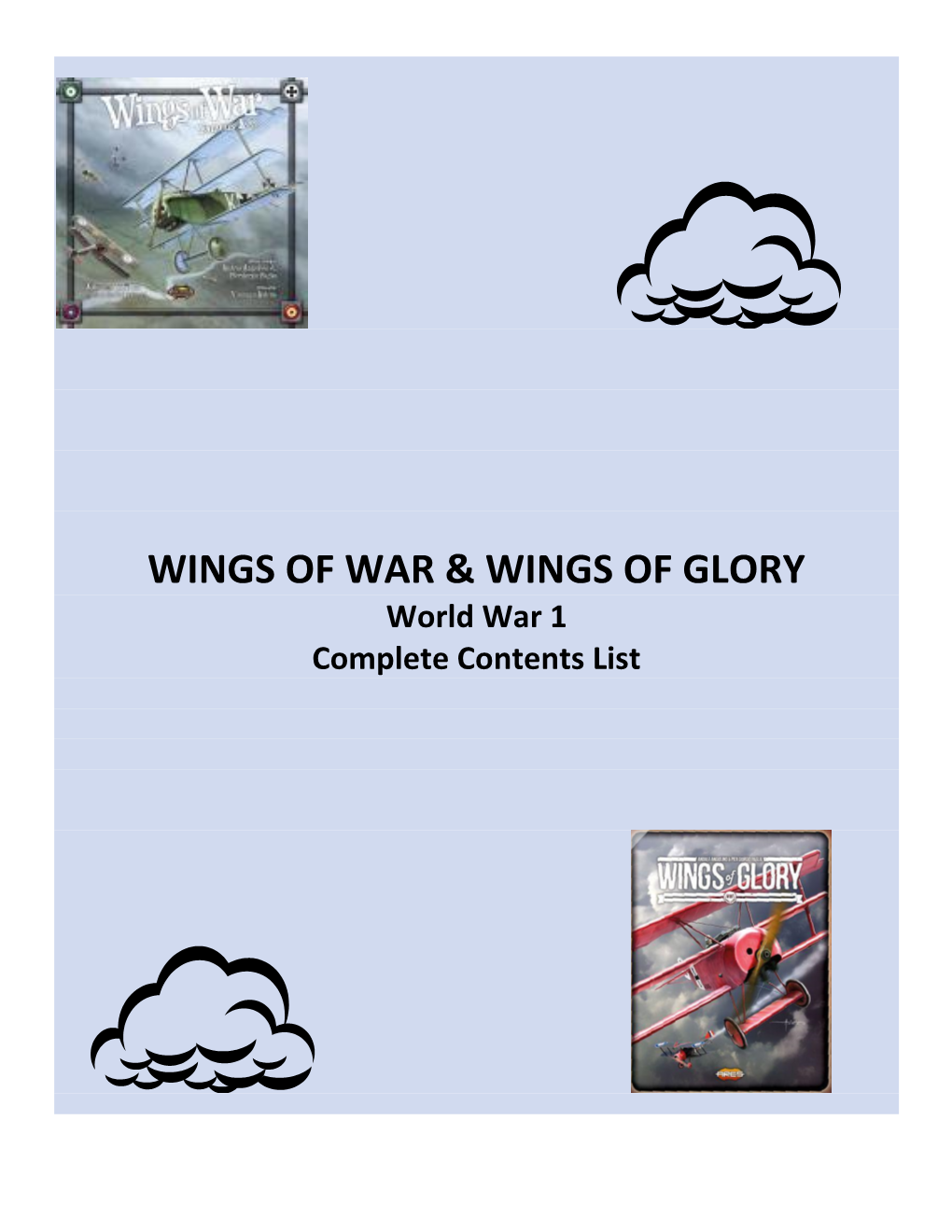 Wings of War & Wings of Glory