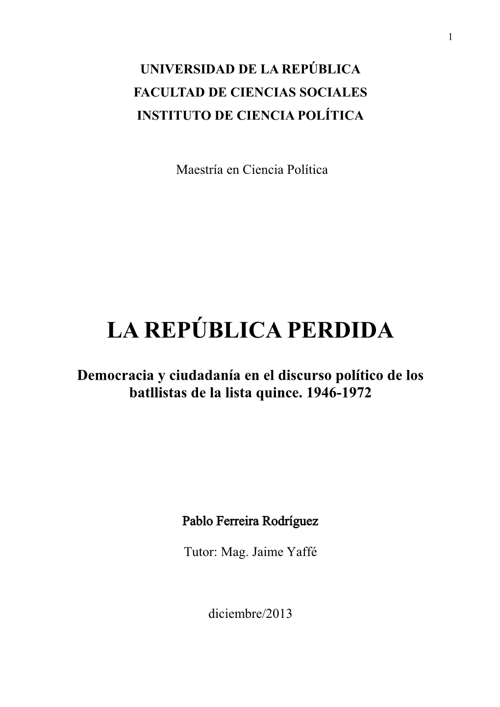 La República Perdida