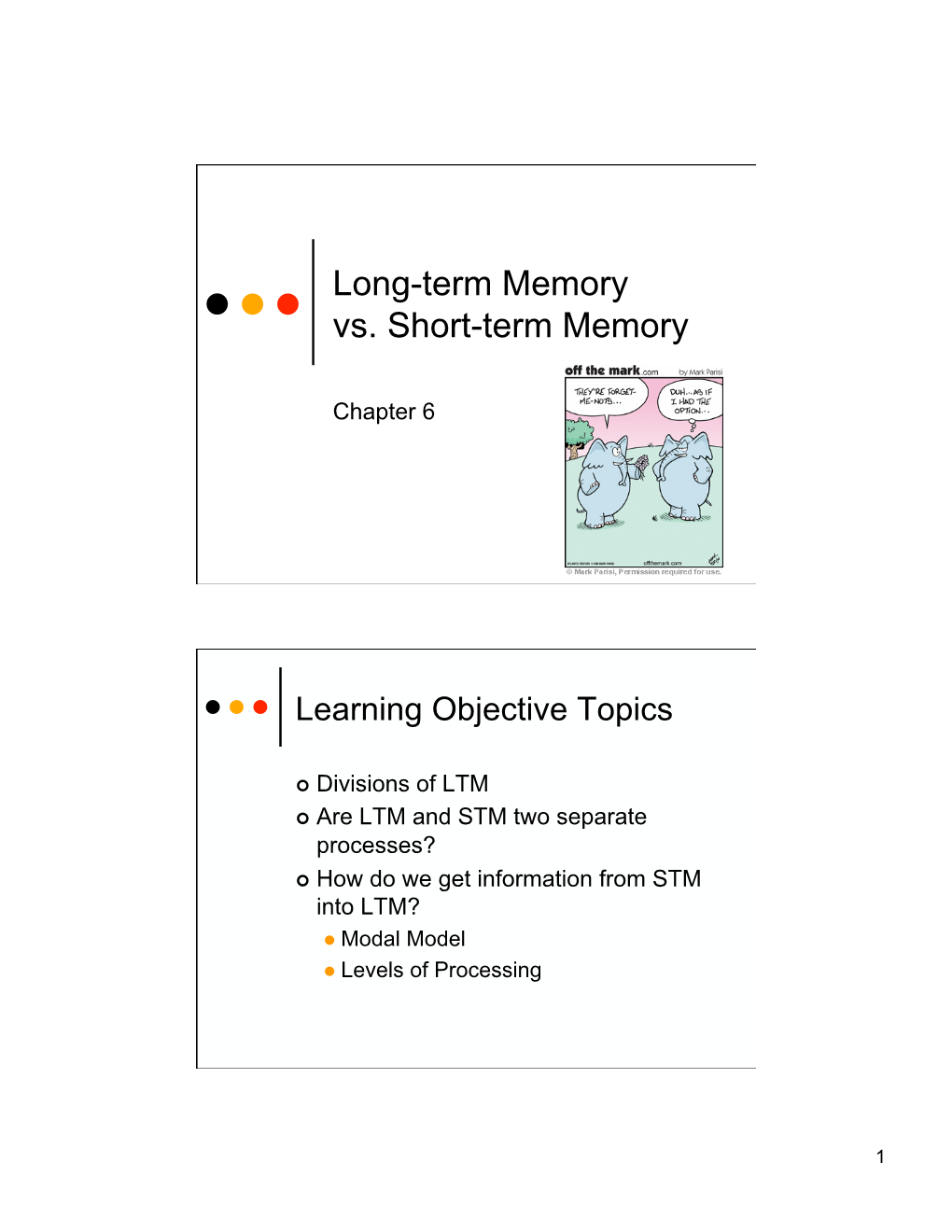 Long-Term Memory Vs. Short-Term Memory