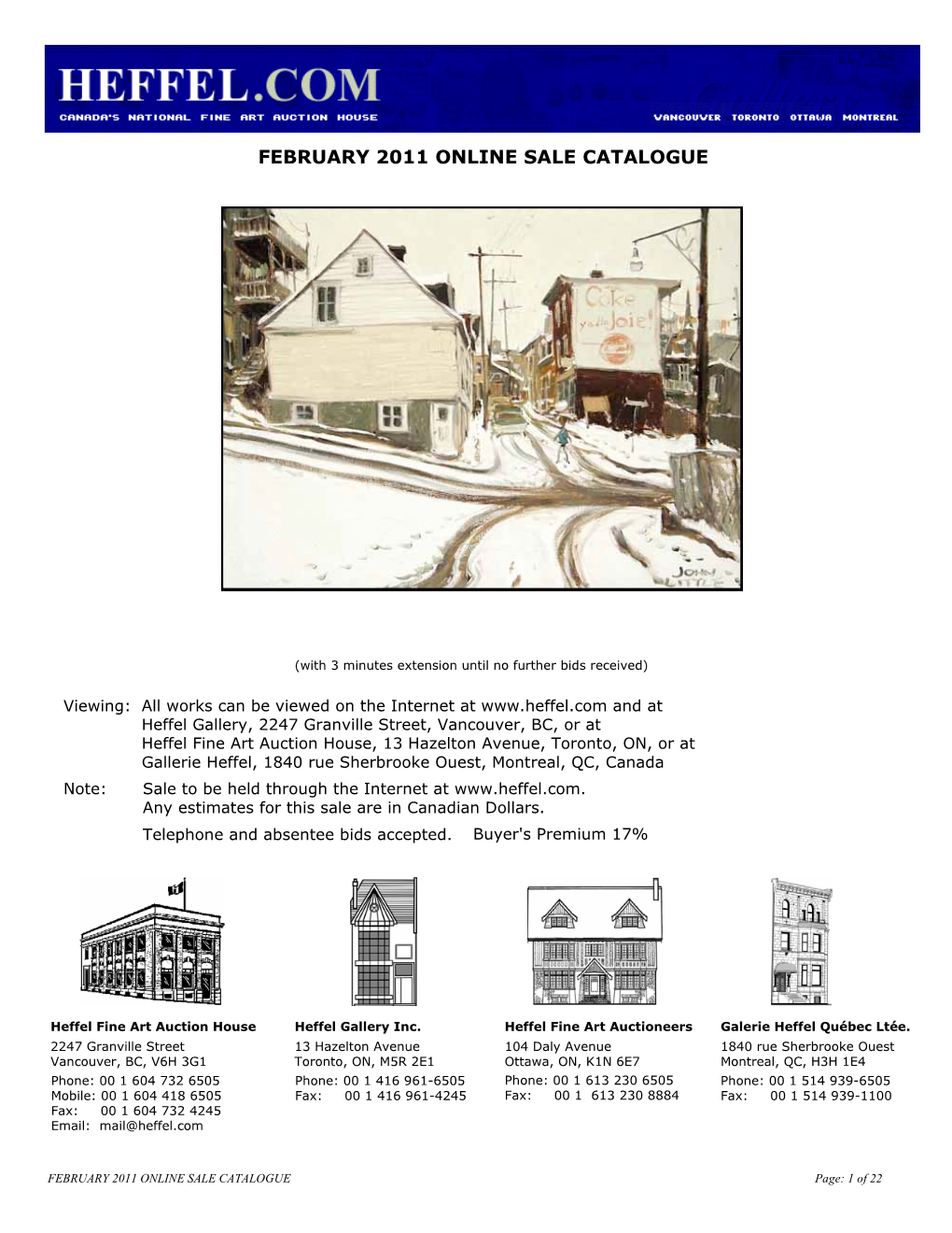 February 2011 Online Sale Catalogue