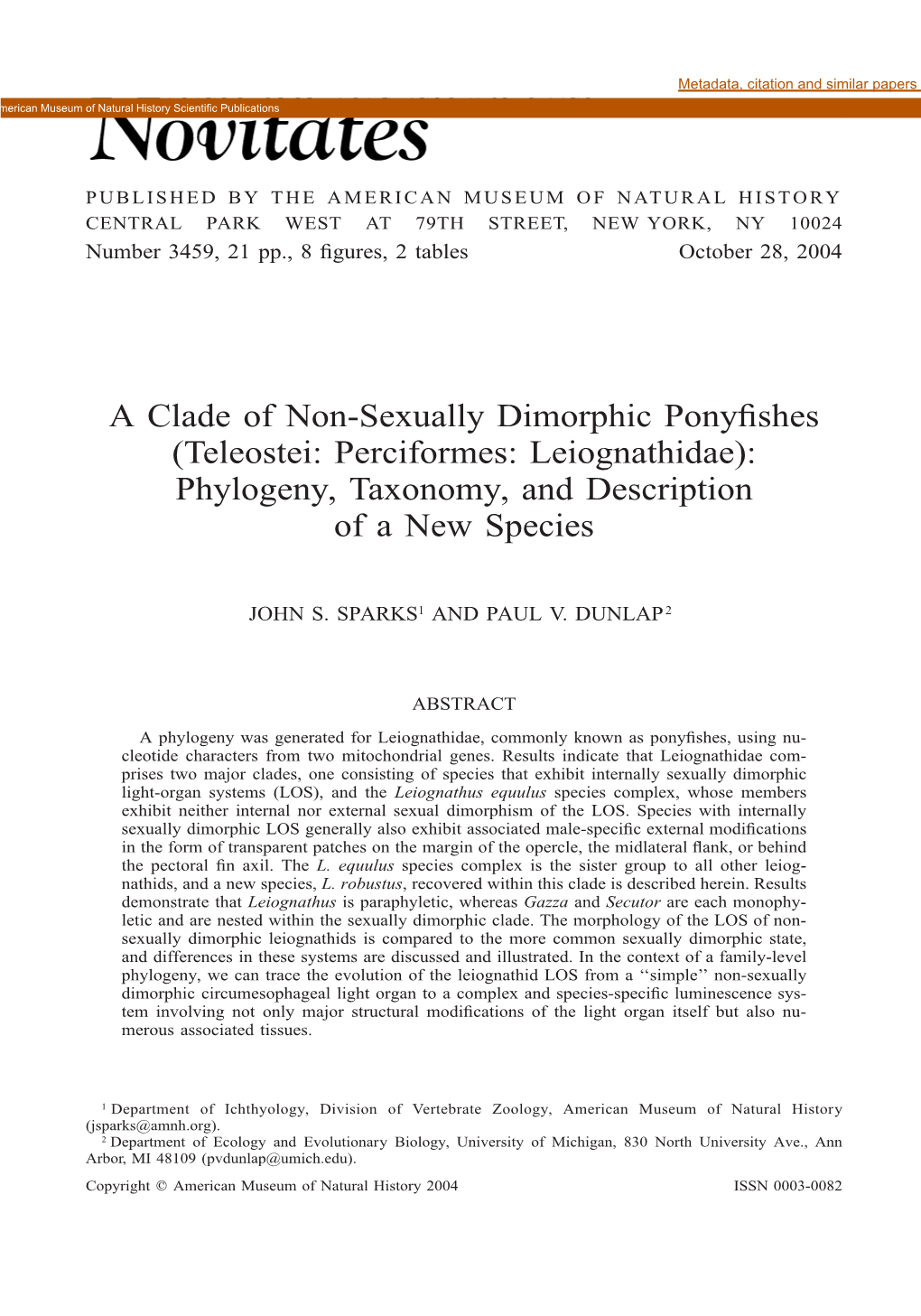 Teleostei: Perciformes: Leiognathidae): Phylogeny, Taxonomy, and Description of a New Species