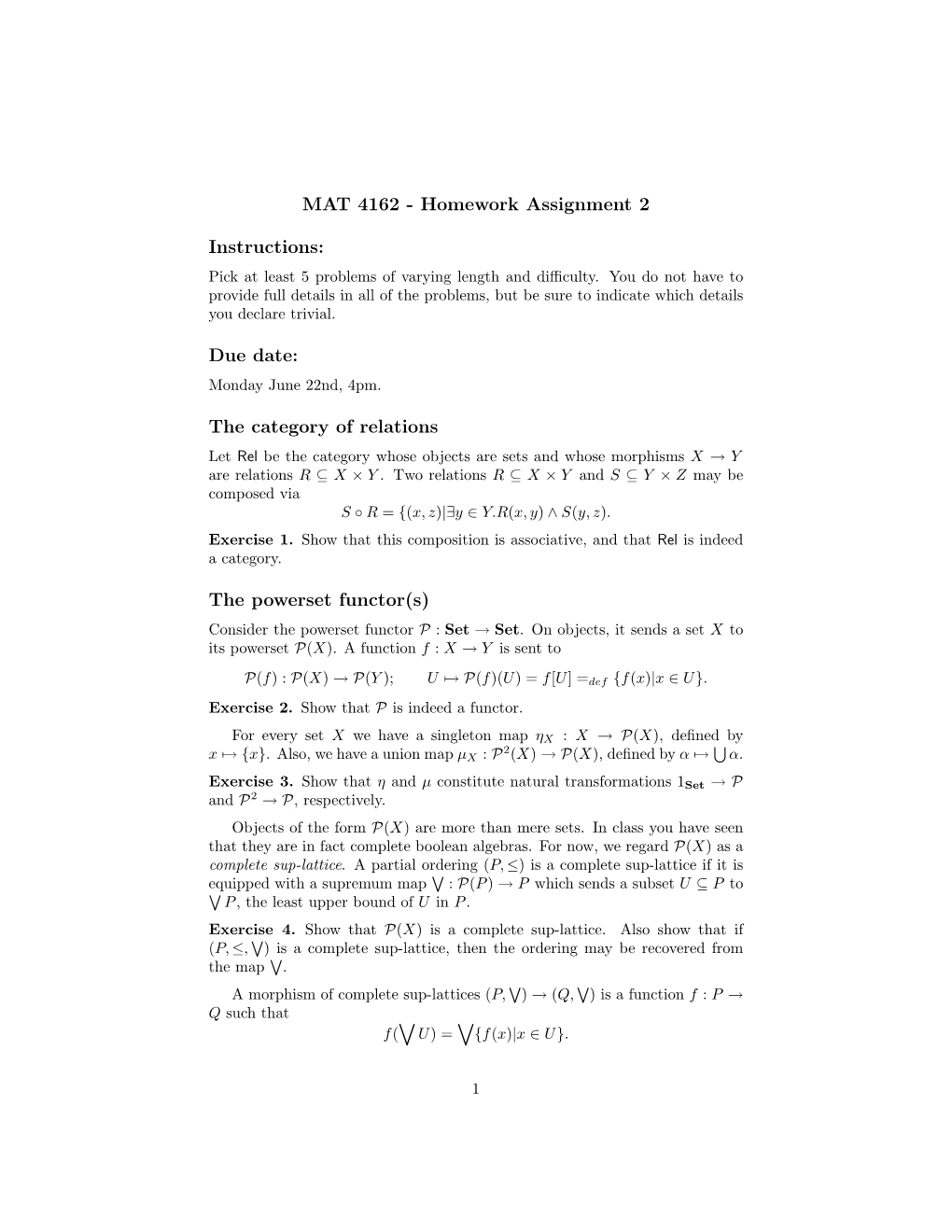 MAT 4162 - Homework Assignment 2