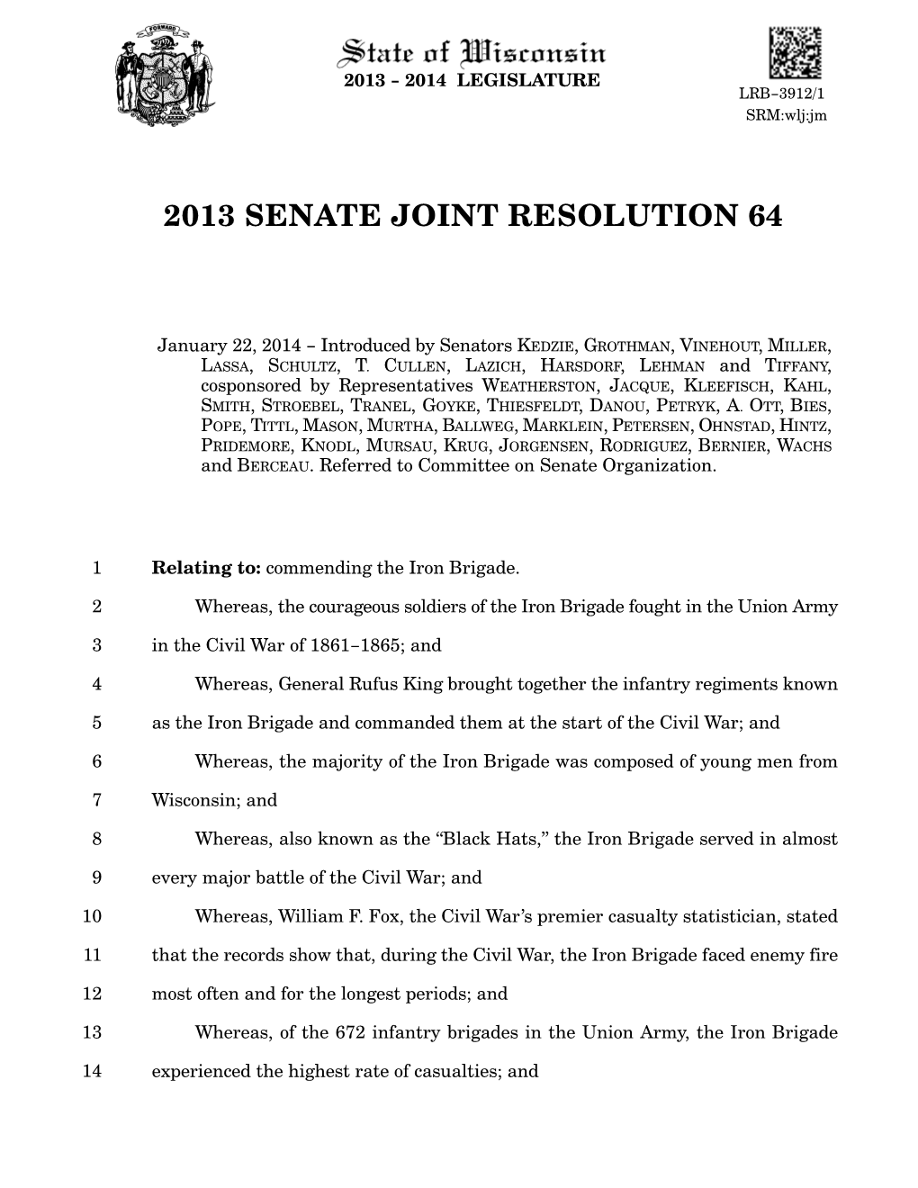 2013 Senate Joint Resolution 64