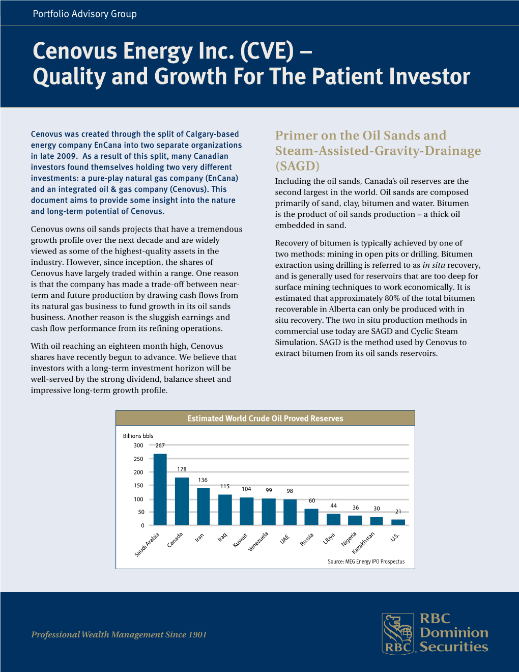 Cenovus Energy Inc. (CVE) – Quality and Growth for the Patient Investor