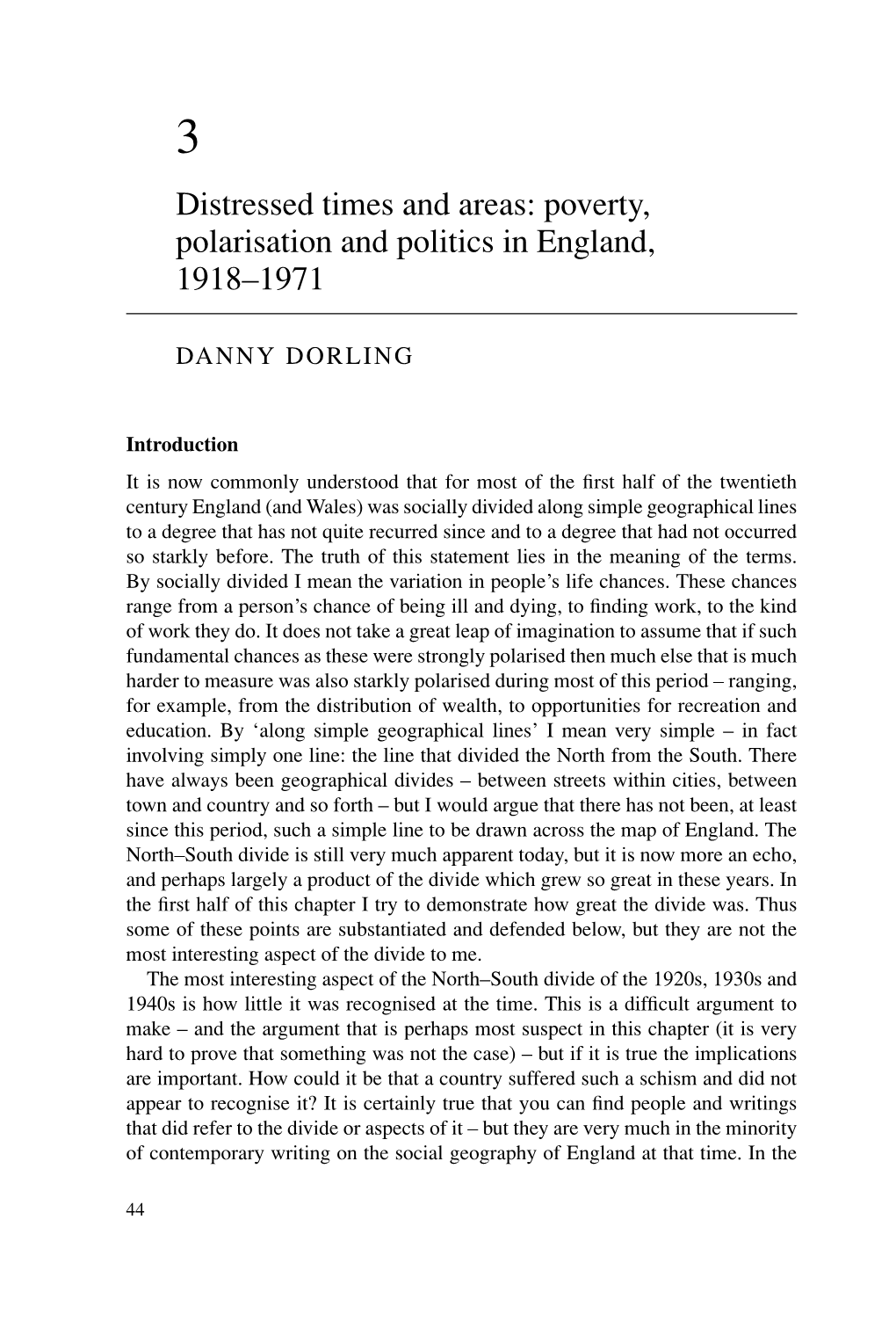 Poverty, Polarisation and Politics in England, 1918–1971