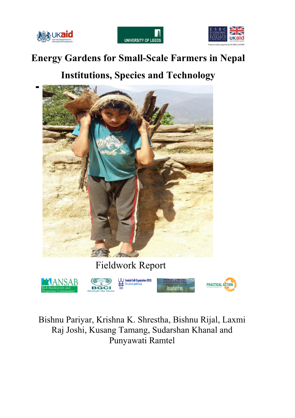 Energy Gardens for Small-Scale Farmers in Nepal Institutions, Species and Technology Fieldwork Report