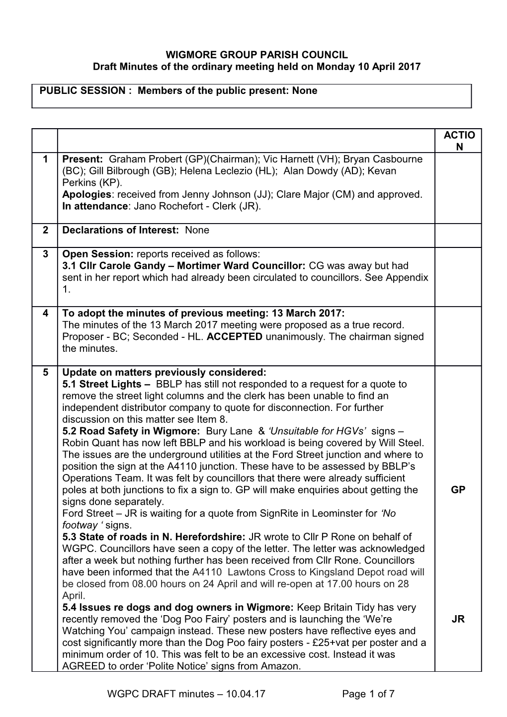 Wigmore Group Parish Council