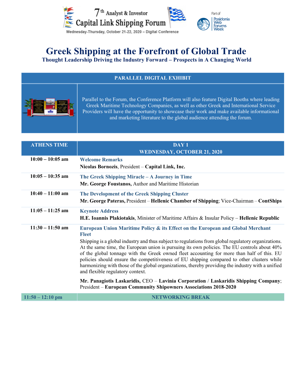 Greek Shipping at the Forefront of Global Trade Thought Leadership Driving the Industry Forward – Prospects in a Changing World