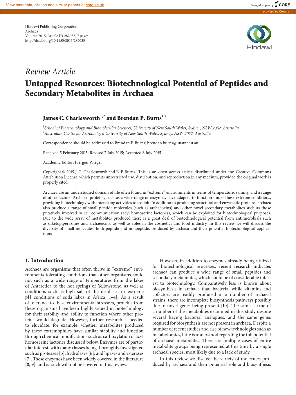 Biotechnological Potential of Peptides and Secondary Metabolites in Archaea