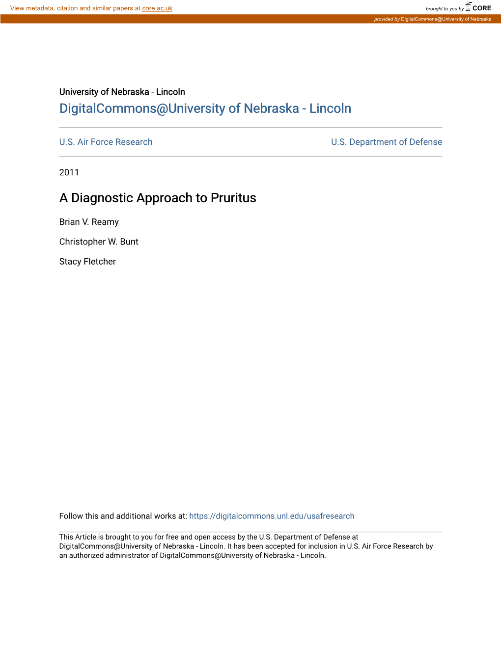 A Diagnostic Approach to Pruritus