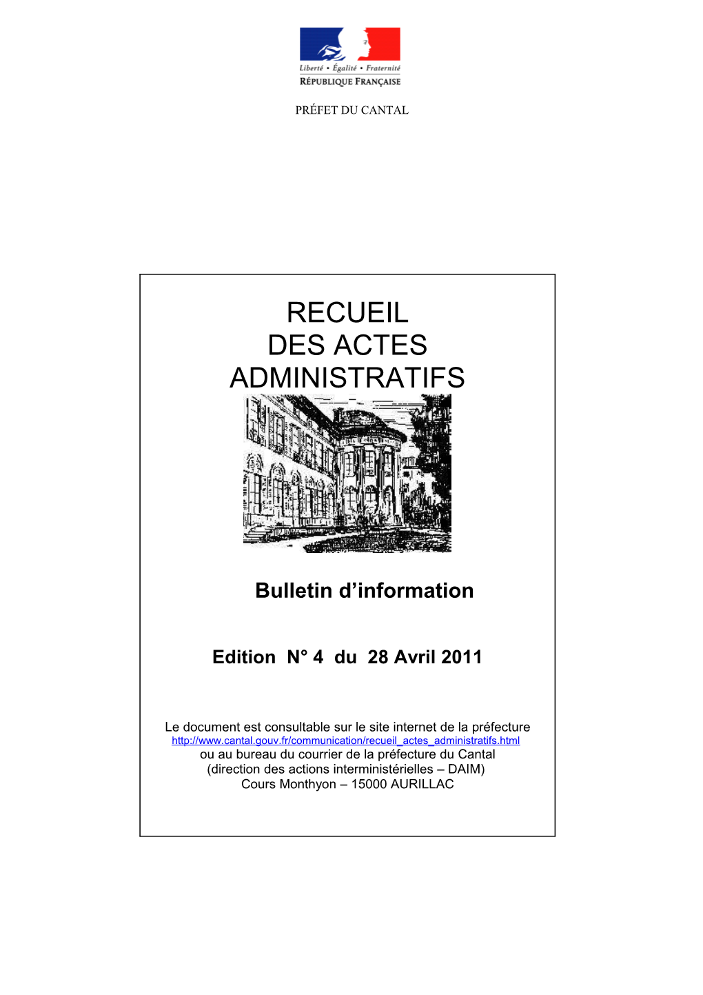 Recueil Des Actes Administratifs